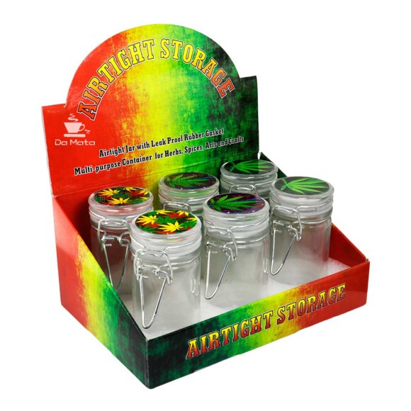 Caixa de Pote Hermético Transparente de Vidro de frente