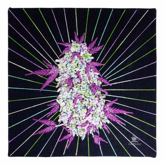 Quadro Bordado Weed Black