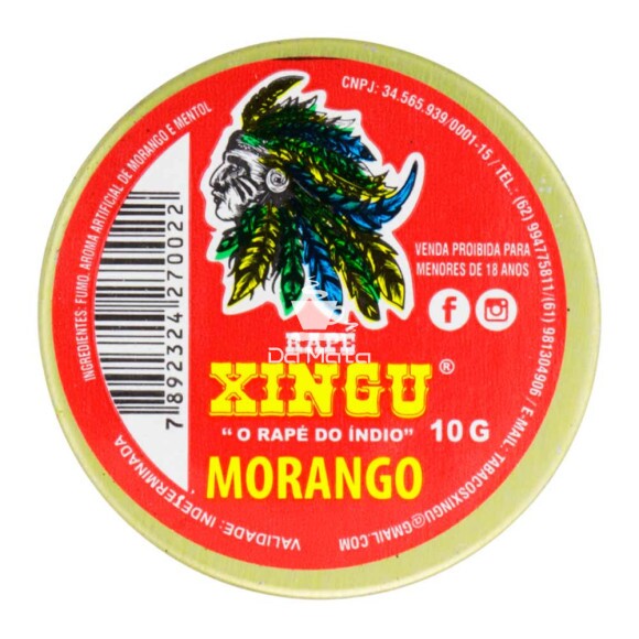 Rapé Xingu Morango de frente tabacaria da mata