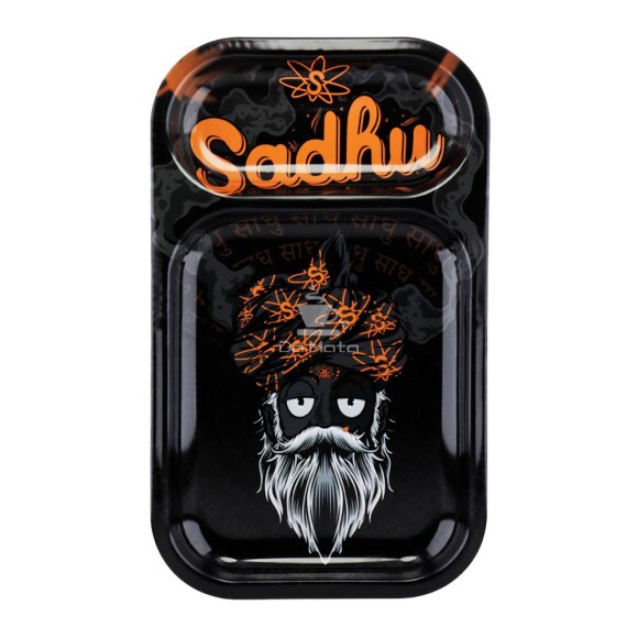 Bandeja de Metal Sadhu 2 Partes Coleção Holi Festival de frente tabacaria da mata