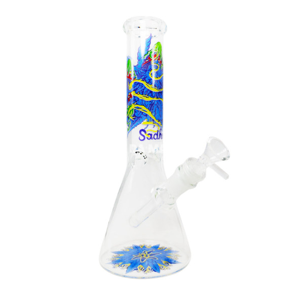 Bong de Vidro Sadhu Coleção Psicodélica Divino Cogumelo de lado tabacaria da mata