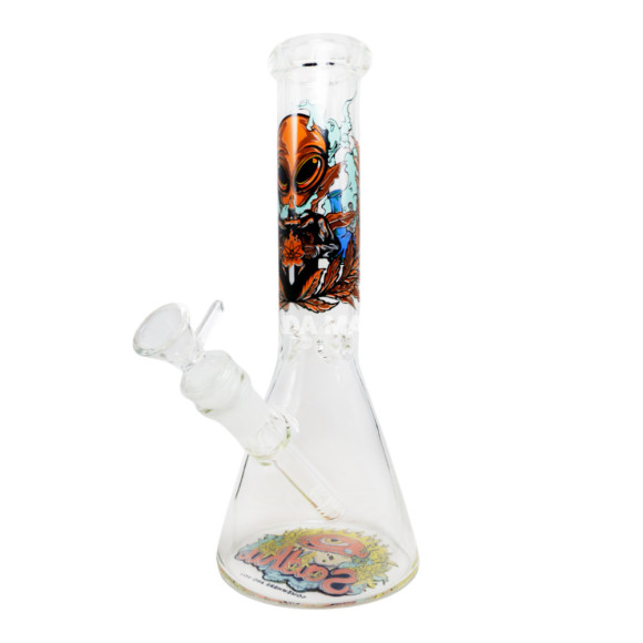 Bong de Vidro Sadhu Coleção Psicodélica ET Alucinado de lado tabacaria da mata