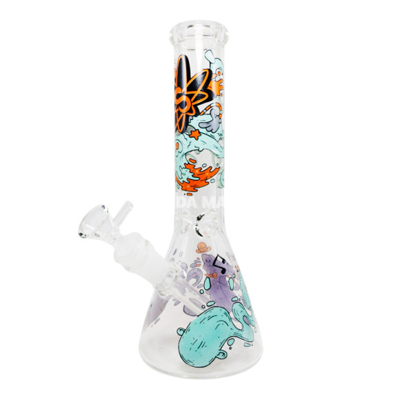 Bong de Vidro Sadhu Coleção Viagem Lombra Feliz de lado tabacaria da mata