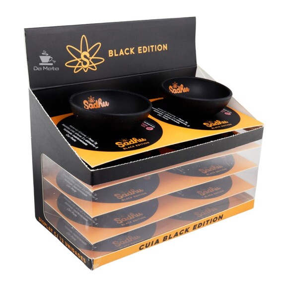 Caixa de Mini Cuia Sadhu Black Edition de lado aberta