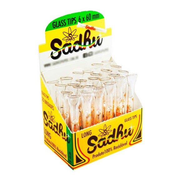 Caixa de Piteira de Vidro longa Sadhu 6mm aberta tabacaria da mata 