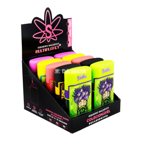 Caixa de Maçarico Sadhu Multiplanet 1 C/10un de lado tabacaria da mata