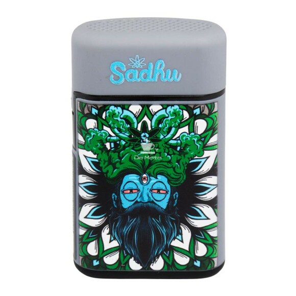 Isqueiro Maçarico Sadhu Bud Cinza de frente