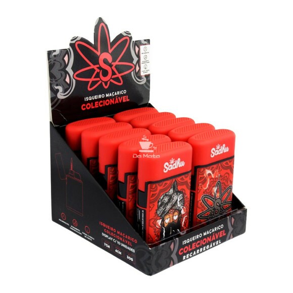 Caixa de Isqueiro Maçarico Sadhu Maça Vermelha C/10un de frente