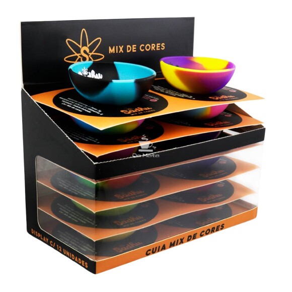 Caixa de Mini Cuia de Silicone Sadhu Colorido de frente