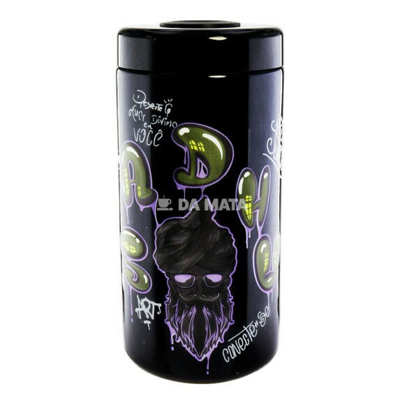 Pote Hermético UV C/ Visor Sadhu Black Edition 1000ml de frente tabacaria da mata
