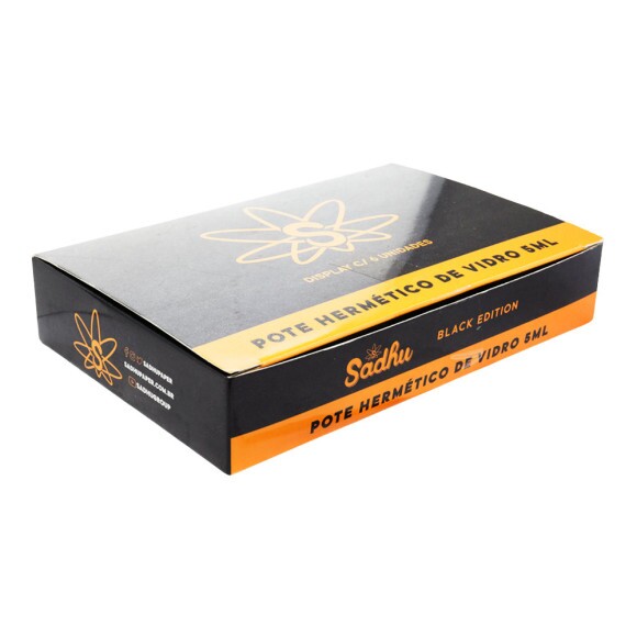 Caixa de Pote Hermético de Vidro UV Sadhu 5ml de lado
