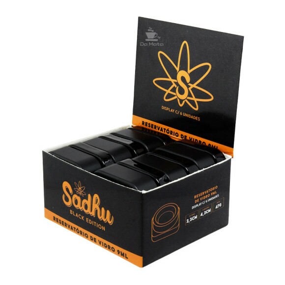 Caixa de Slick Vidro Sadhu Black 9ml de lado