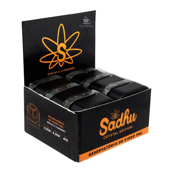 Caixa de Slick Vidro Sadhu Transparente 9ml C/3 Divisórias de lado