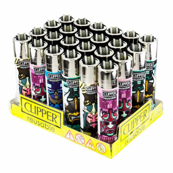 Caixa de Isqueiro Clipper Samurai Masks tabacaria da mata 