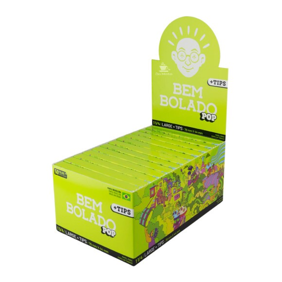 Caixa de Seda Bem Bolado Pop 1 1/4 Large + Tips de lado