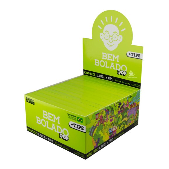 Caixa de Seda Bem Bolado Pop King Size Large + Tips de lado