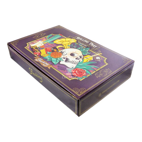 Caixa de Bandeja Metal Smoking Mexico Lindo de lado tabacaria da mata