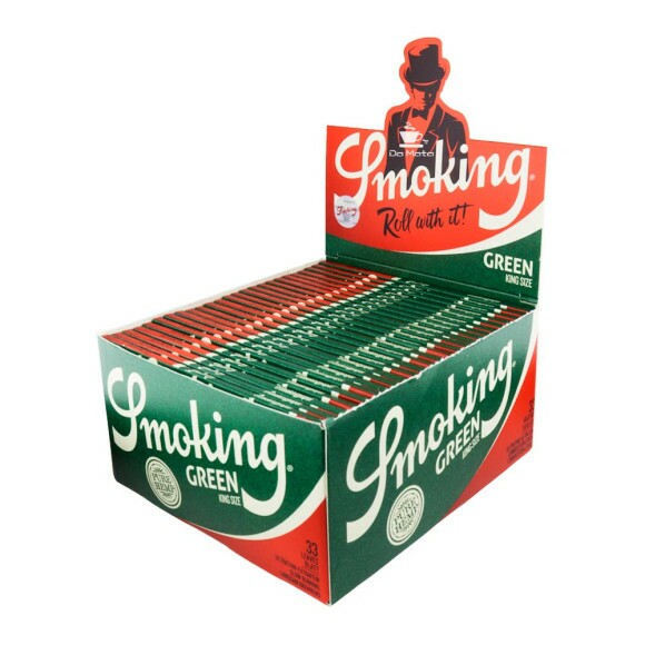 Caixa De Seda Smoking Green King Size de lado