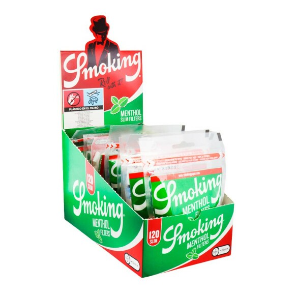 Caixa de Filtro Smoking Menthol Slim 6mm de lado tabacaria da mata 