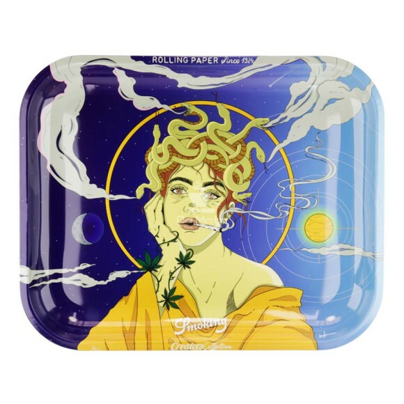 Bandeja de Metal Smoking XL Medusa de frente tabacaria da mata 