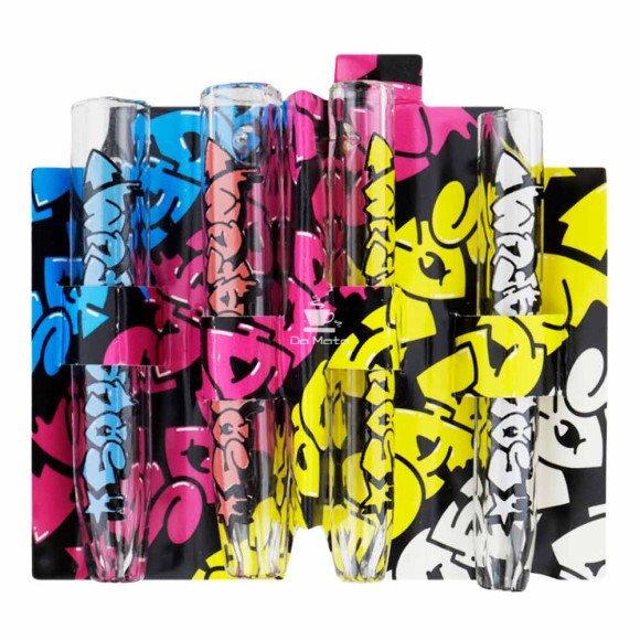 Kit com 4 Piteiras de Vidro Squadafum CMYK 8mm e 10mm de frente