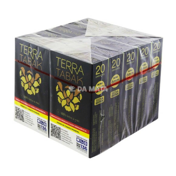 Pacote de Terra Tabak Brown 1 1/4 C/ Filtro 6mm de frente tabacaria da mata 