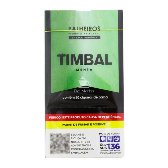 Palheiro Timbal Menta C/20un de frente tabacaria da mata