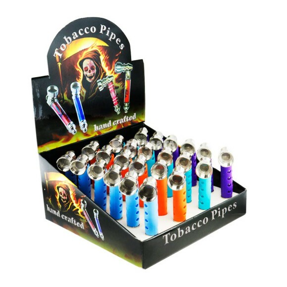 Caixa de Pipe de Metal C/24 un de frente tabacaria da mata 