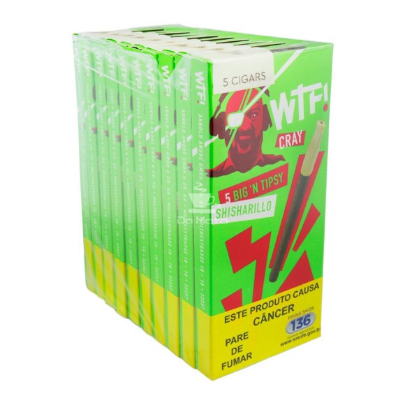 Pacote de Cigarrilha WTF Big'n Tipsy Cray Maça Verdede lado tabacaria da mata 