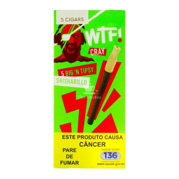 Cigarrilha WTF Big'n Tipsy Cray Maça Verde c/ 5un de frente tabacaria da mata  Verde