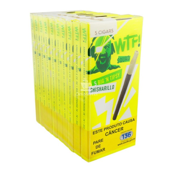 Pacote de Cigarrilha WTF Big'n Tipsy Cray Squad Limão de lado tabacaria da mata