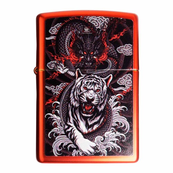Isqueiro Zippo Dragon Tiger Design 48933 de frente