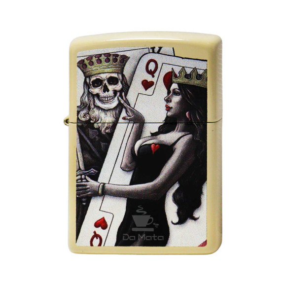 Isqueiro Zippo 49942 Skull King Queen Beauty