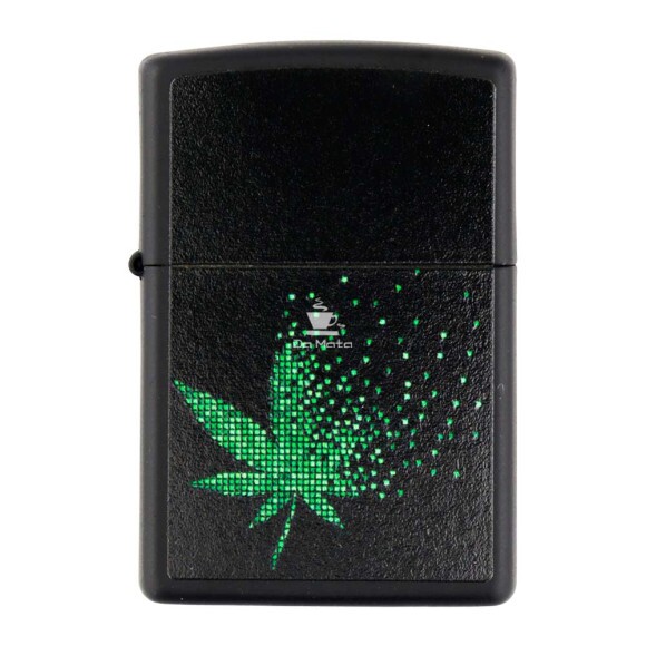 Isqueiro Zippo Pixel Cannabis Design 48677 de frente