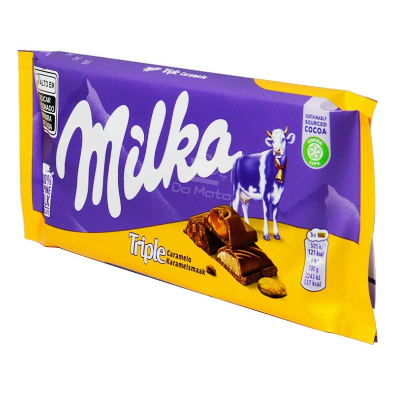 Barra de Chocolate Milka Triple Caramel Tabacaria da Mata