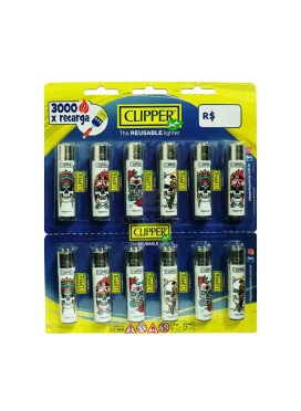 Cartela de Isqueiro Clipper Skulls 11