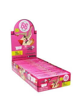 Caixa de Seda Bros 66 Rosa 1 1/4 Size C/ Pilão