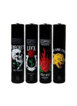 Kit com 4 Isqueiros Clipper Tattoo Sentences Edição para Colecionador