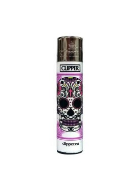 Isqueiro Clipper - Caveira Mexicana - Roxo