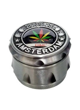 Dichavador de Metal D&K 4 Partes Cannabis Reggae