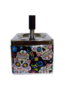Cinzeiro de Metal Caveira Mexicana