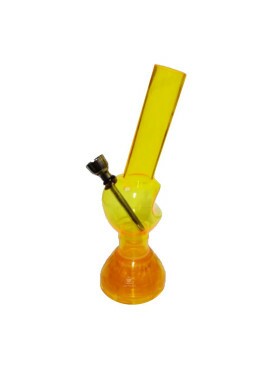 Bong de Acrílico Achatado c/ Dichavador Amarelo