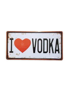 Placa Decorativa I Love Vodka