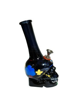 Bong de Vidro Black Skull