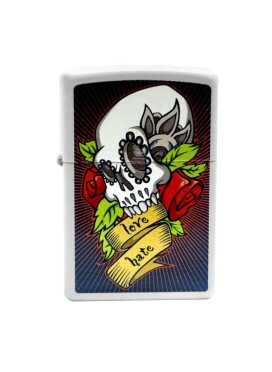 Isqueiro Zippo Caveira - Love and Hate