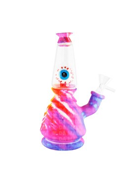 Bong de Silicone e Vidro Multicolor 18cm