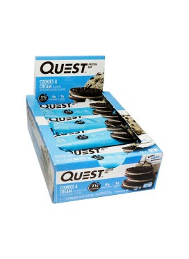 Caixa de Barra de Proteína Quest Cookies & Cream