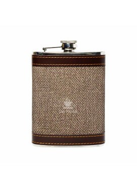 Cantil de Metal Clássico envolvido em Couro Grande