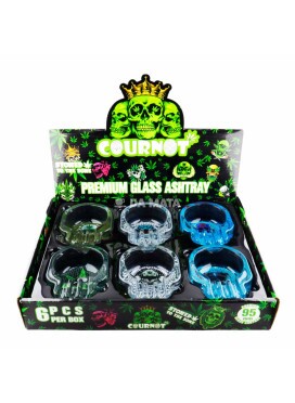 Caixa de Cinzeiro de Vidro Caveira Premium