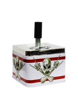 Cinzeiro de Metal Caveira Rockstar